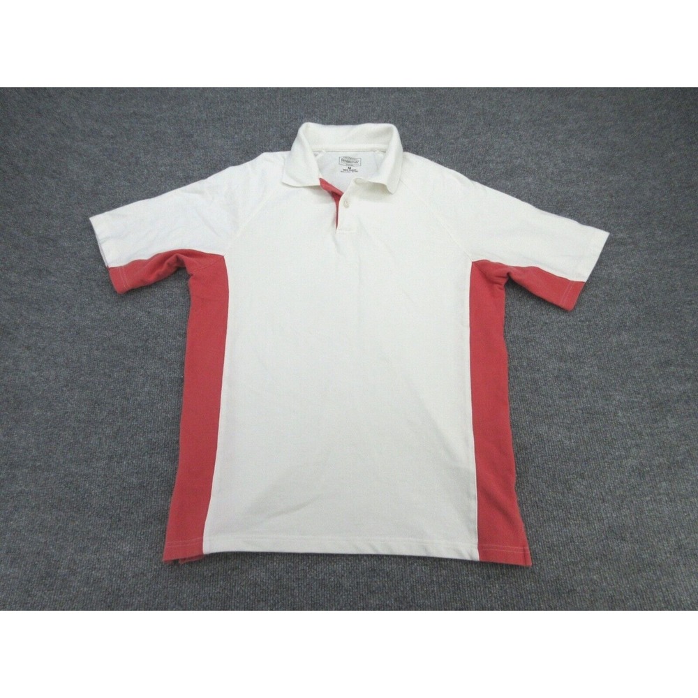 Pendleton Mens Polo Shirt Regular White Red Colorblock Raglan Cotton Size M